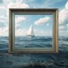 Surreal sea frame with sailboat