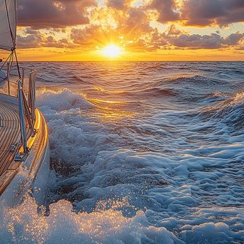 Glorious sunset on the sea