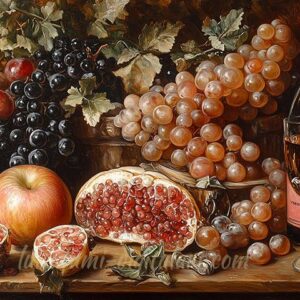 Pomegranate and wine