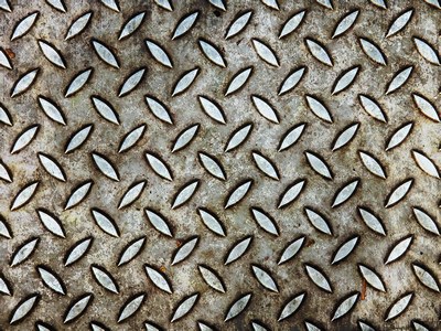 grunge and dirty iron floor plate with diamond motives