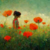 Little girl in a poppy field