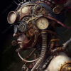 Steampunk humanoid explorer