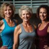 Group of middle age women at fitness center