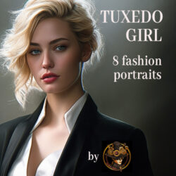 Young Women in Tuxedo: 8 Fashion Portraits