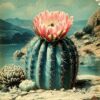 Barrel cactus or echinocactus grusonii