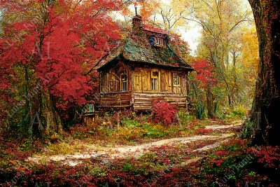Cabin in autumn