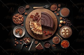 chocolate table with ingredients