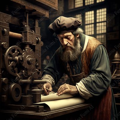 Gutenberg in his workshop