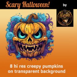 Halloween Pumpkin PNG Sticker Collection