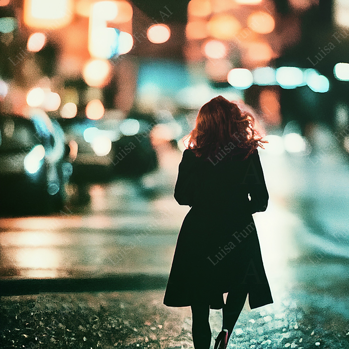 Woman in urban street at night – Luisa Fumi Digital Art – Gameover's ...