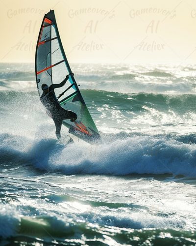 Windsurfing the ocean wave