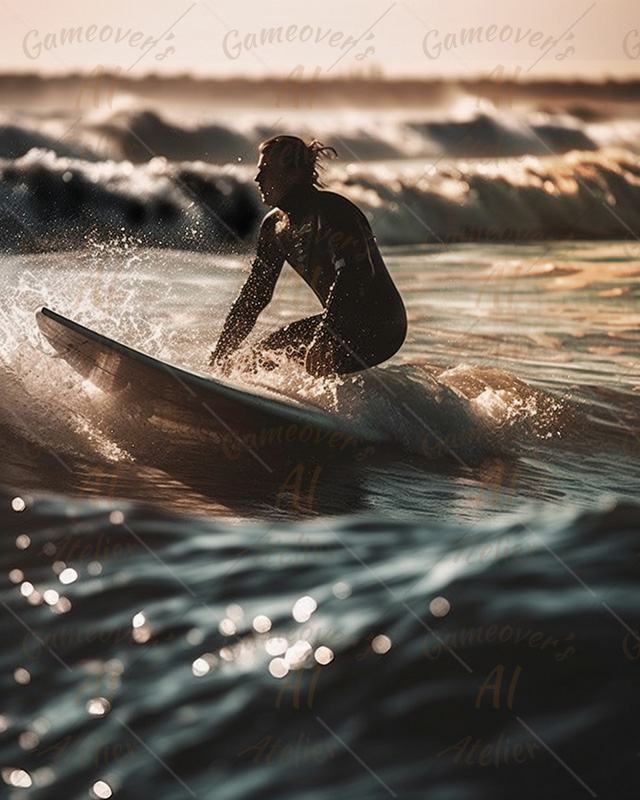 surfer riding ocean waves