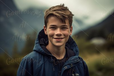 Teenager boy at hiking holiday