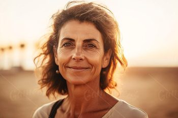 self confident smiling woman in her 60s