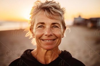 fit smiling woman in her 60s